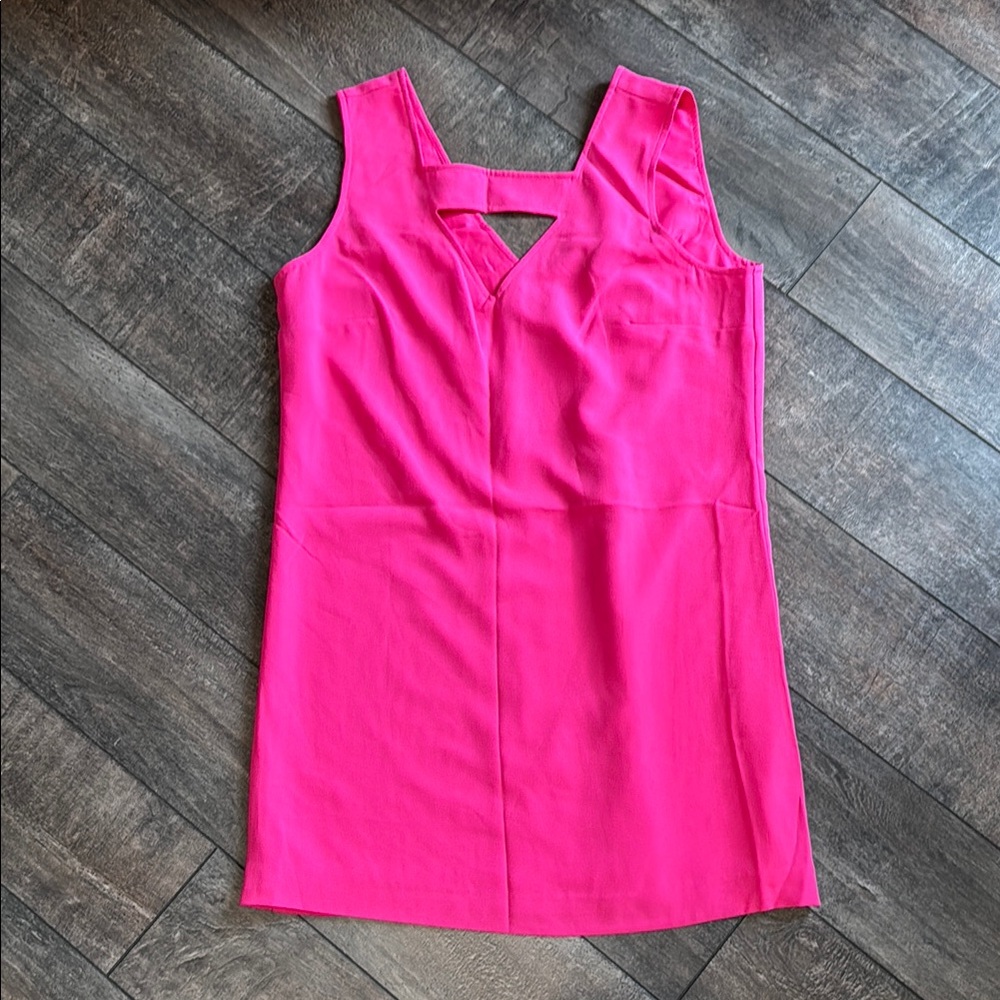 Banana Republic Vibrant Fuschia Hot Pink Sleeveless Sheath Dress size 12 3/$25
